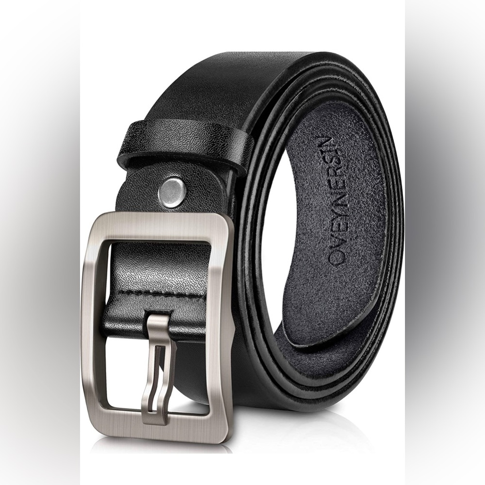 Oveynersin Black Leather Men’s Belt
